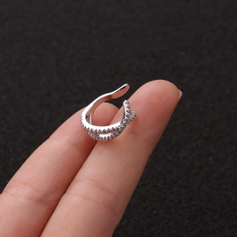 U-образные зажимы для ушей ювелирные изделия тела циркон нержавеющая сталь ушной