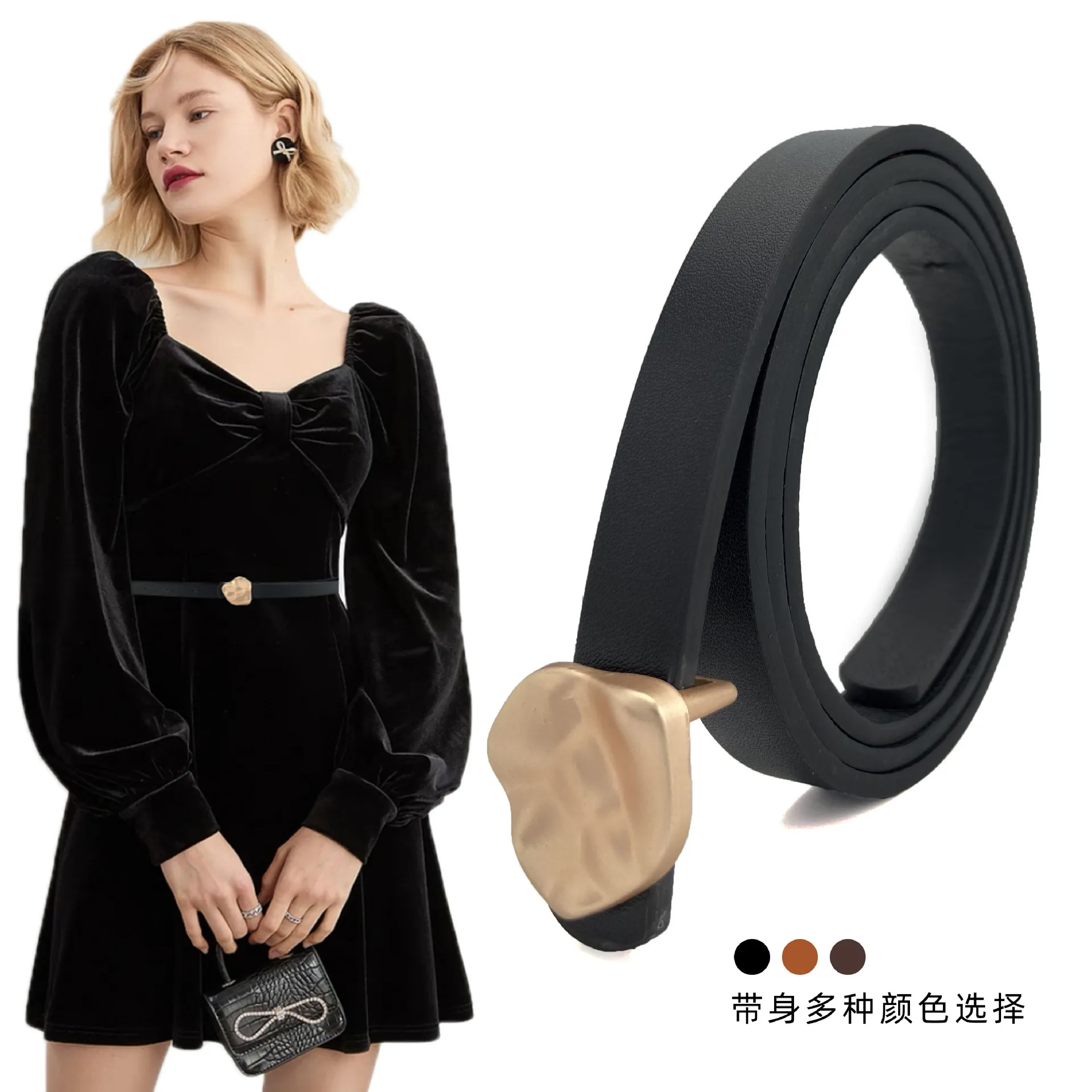 

2021 Casual Fashion Ladies Thin Belt Buckle Women Suit Dress Luxury Brand Fashion Belts for High Quality Ladies Leather Korea