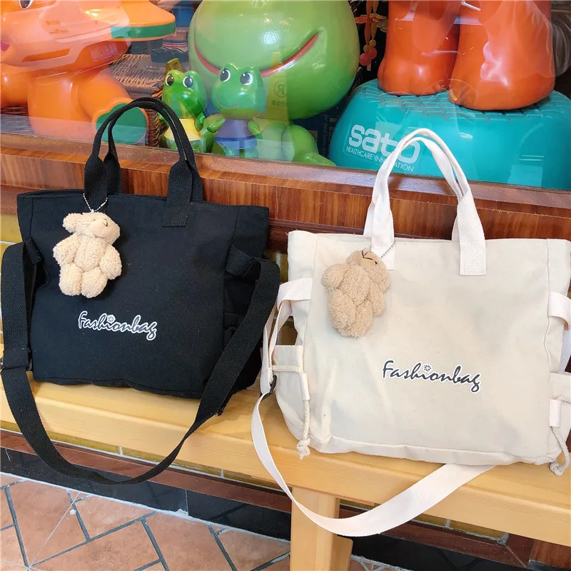 Модная японская сумка через плечо ins Большая вместительная холщовая