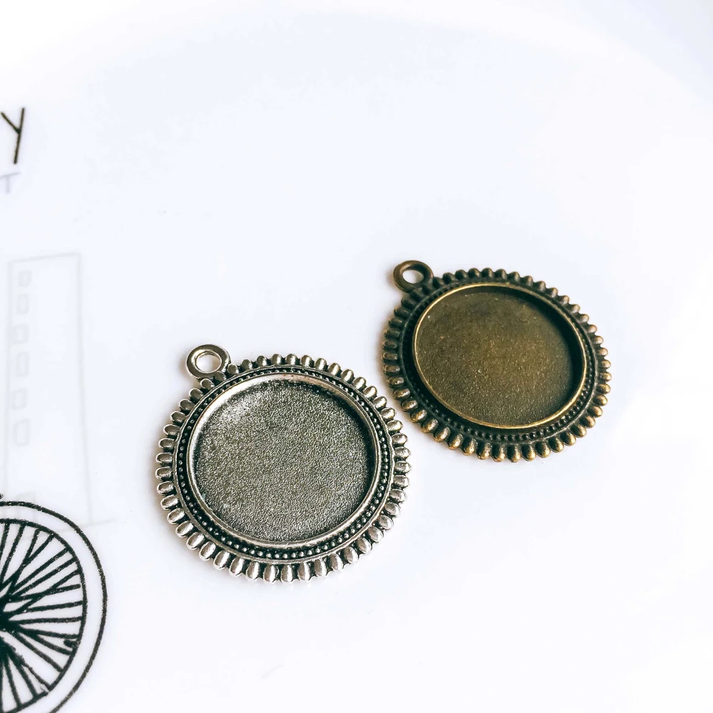 5 шт. стеклянные подвески для ожерелья серебристого цвета|glass cabochon|cabochon blanksjewelry