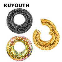 kuyouth fashion stainless steel dream catcher pattern magnet ear weight stretchers body piercing jewelry earring expanders 2pcs