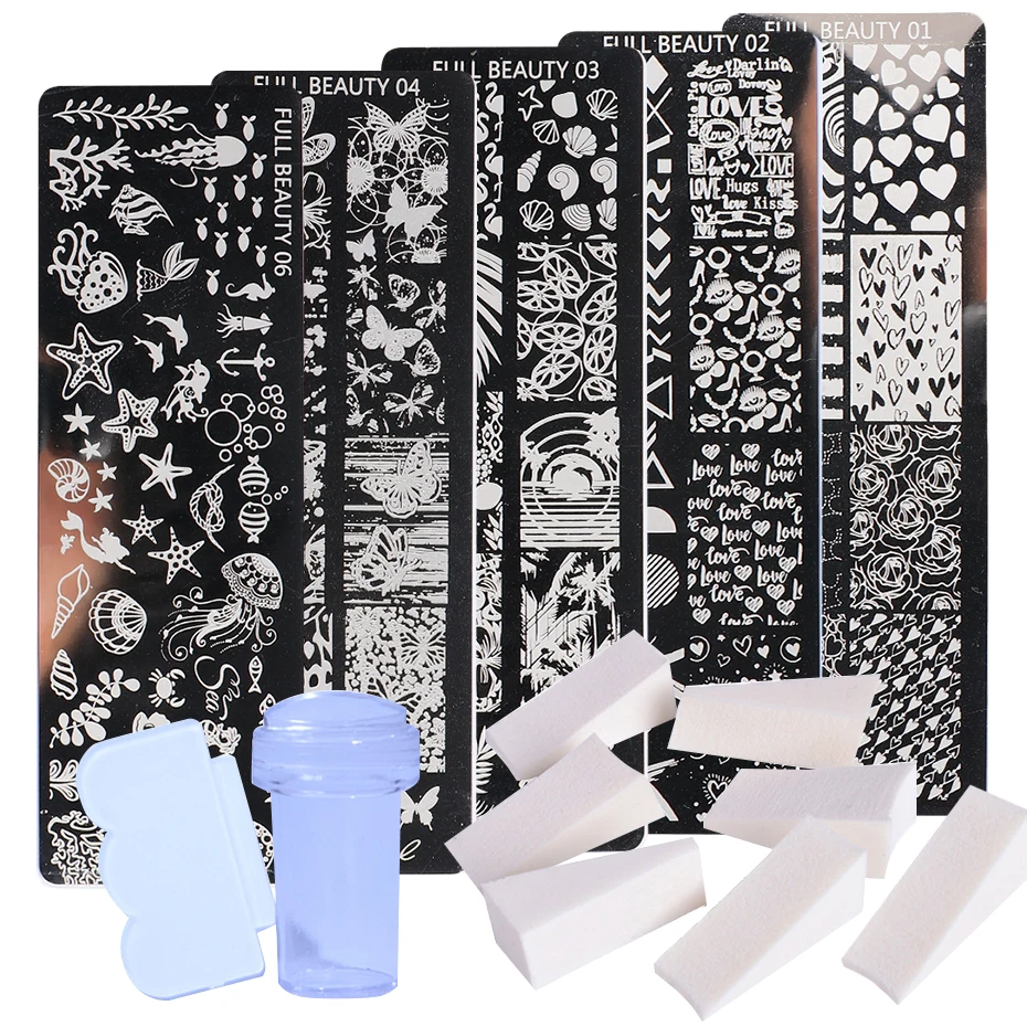 1 Набор пластина для стемпинга нейл-арта набор инструментов ногтей цветок Фрукты