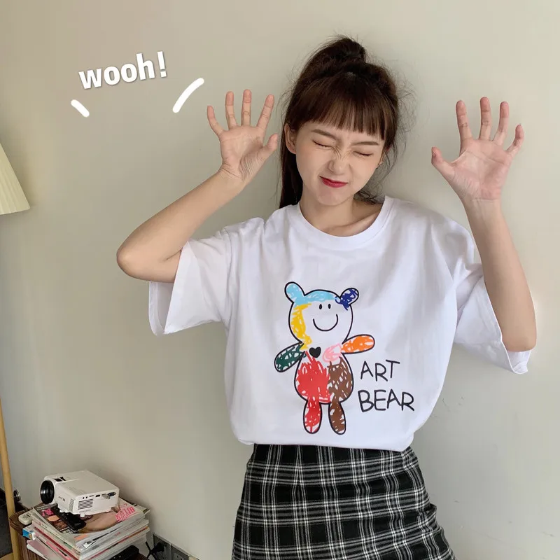 

Summer Printed T-Shirt Women Short Sleeve Harajuku Lady Tshirts Tops Fashion Casual Female T Shirt Oversized Tees Woman Tshirt