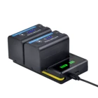 Светодиодный индикатор NP F750, NP F770, 5200 мАч, NP-F750 батарея Akku + зарядное устройство с ЖК-дисплеем, для Sony NP F970, F960, F550, F570, QM91D, CCD-RV100