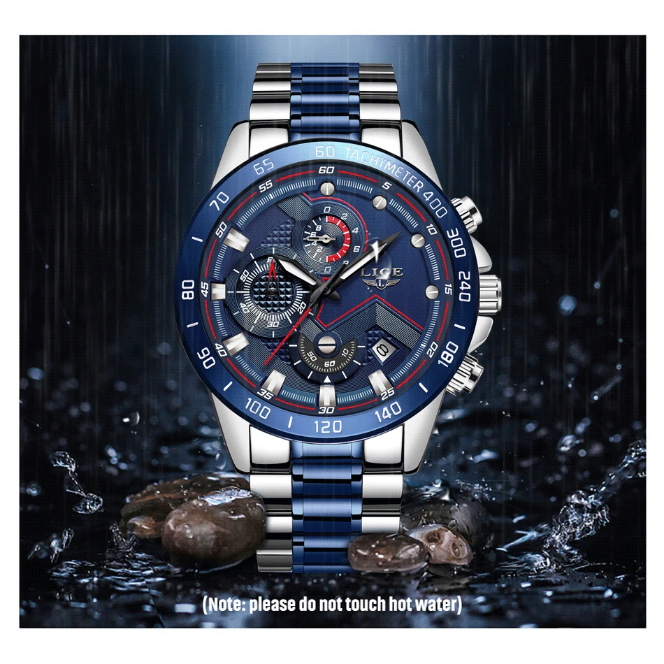 relogio masculino lige hot fashion mens watches top brand luxury wrist watch quartz clock blue watch men waterproof chronograph free global shipping