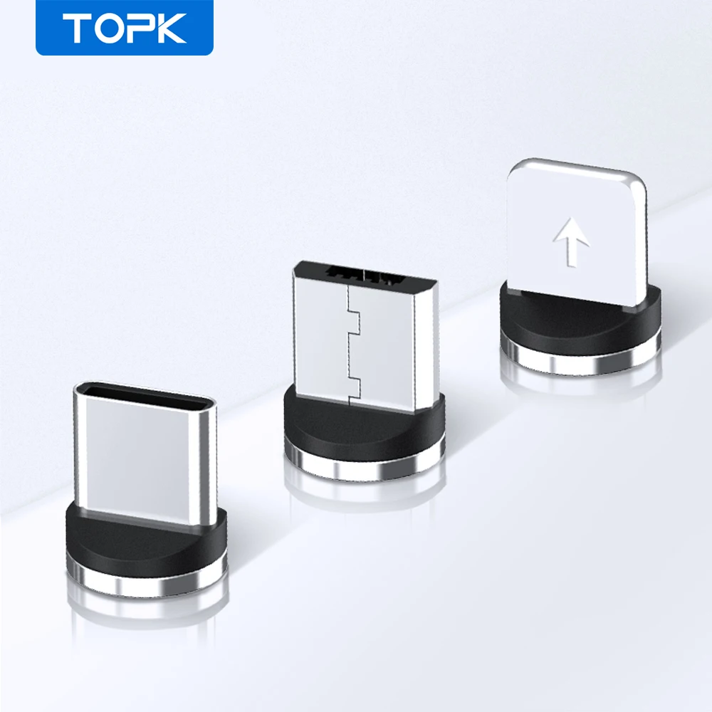 Магнитный штекер TOPK Micro USB / Type C 8 Pin адаптер (только магнитный штекер)|Кабели для
