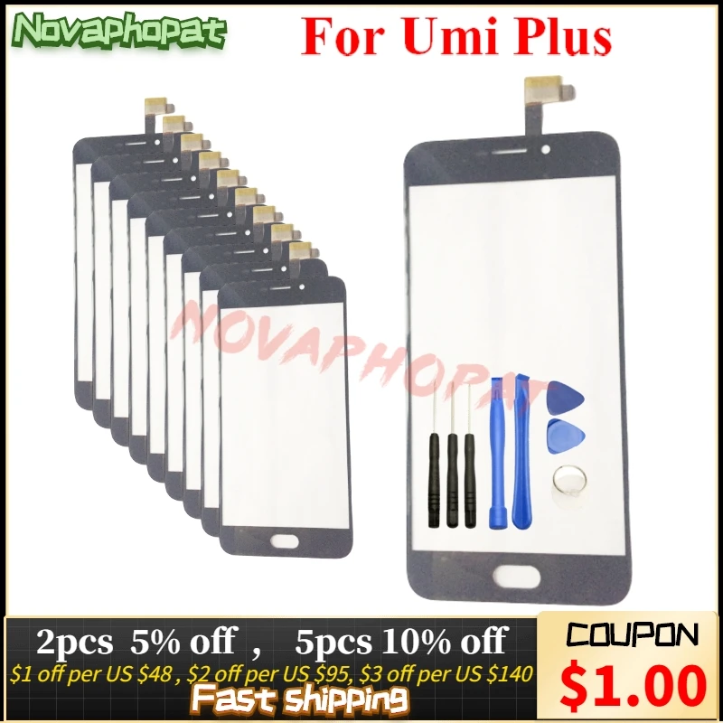 

Novaphopat Original For Umi Plus Touch Screen Digitizer Glass Sensor Outer Front Panel + Tracking