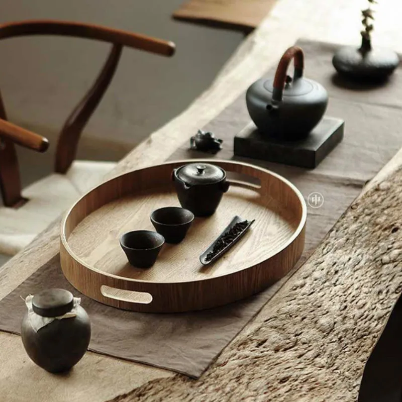 Round Oval rectangular Wood Serving Tray Plate Tea Food Dishe Drink Platter Dinner Beef Steak Fruit Snack | Дом и сад
