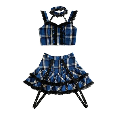 

NEW New Japanese Harajuku Style Girls Red Plaid High Waist Pleated Skirts Sweet Lolita Mini Cake Skirts Kawaii Cosplay Hot Girl