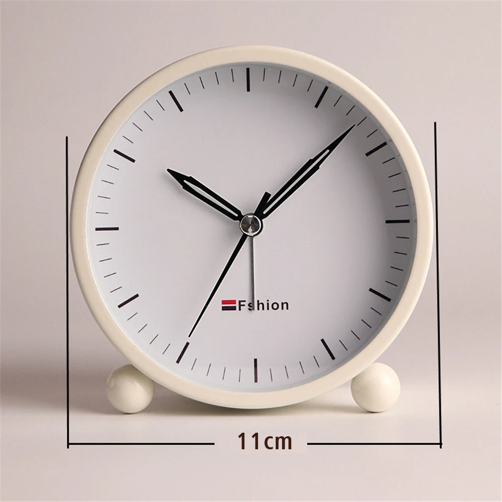 Круглый металлический корпус будильник простой ночсветильник бесшумные