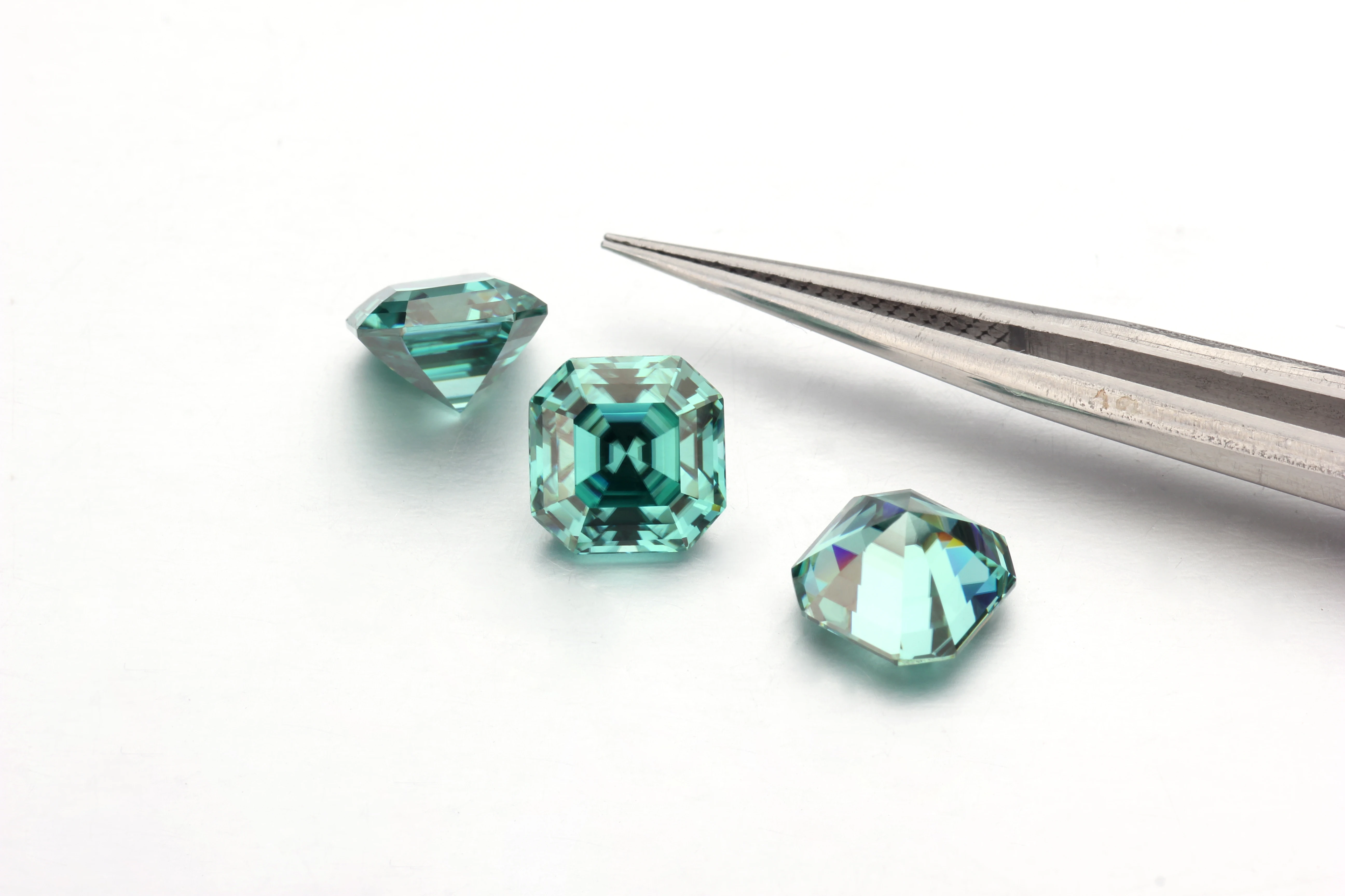 Свободный моиссанит 7*7 мм зеленый Asscher Cut тестовый положительный Moissanite шарик для