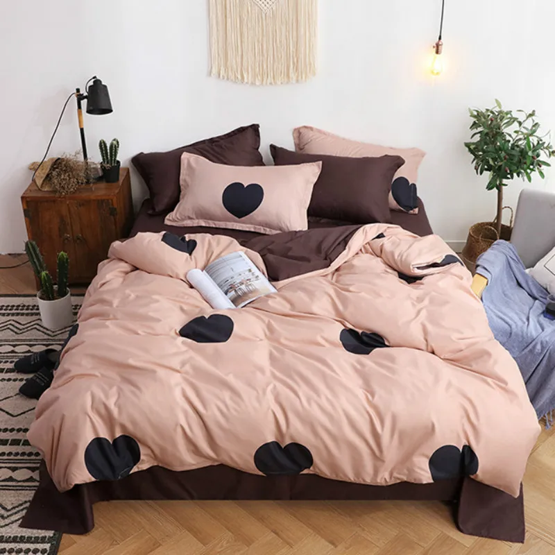 Пододеяльник с принтом растений и листьев комплект King Size короткое стеганое