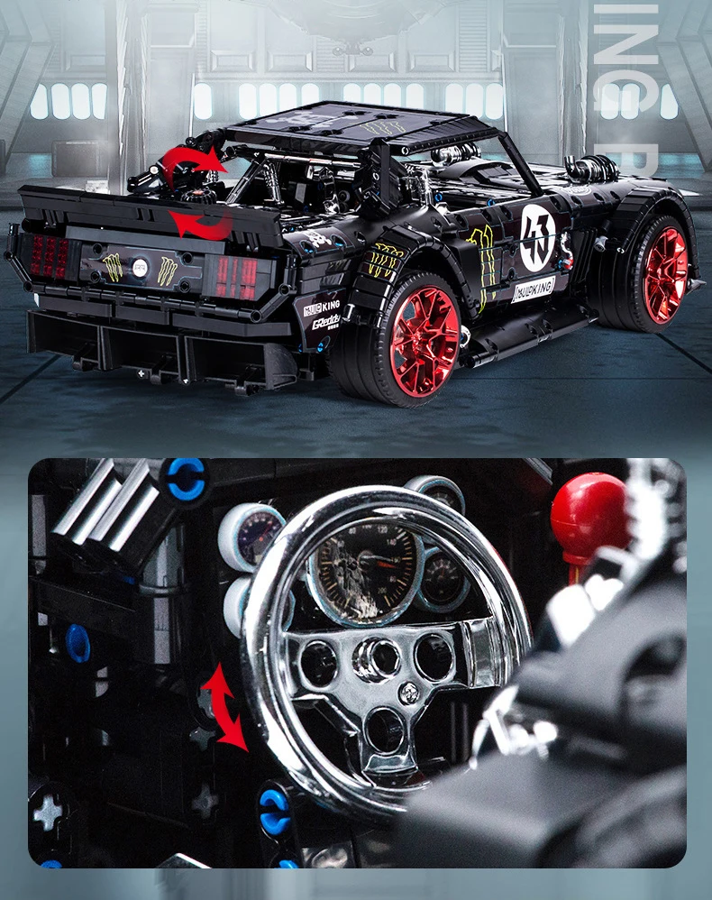technics 2.4GHZ Remote radio control building block 1:8 scale ford mustang GT sport car model app rc toy collection for gifts