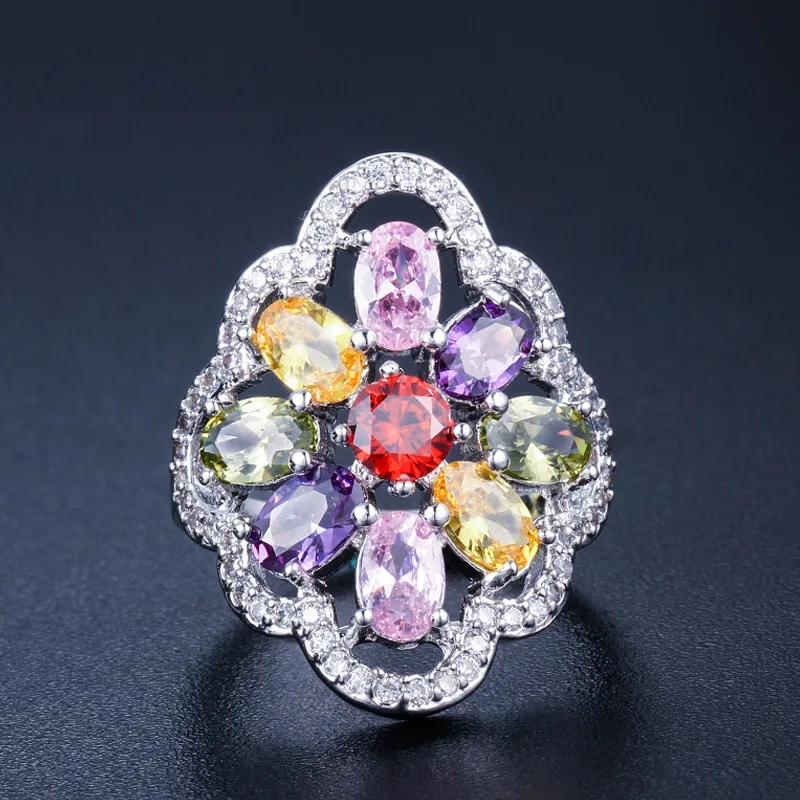 

Women's Fashion Luxury 925 Sterling Silver AAA Zircon Ring Engagement Wedding Gift Jewelry Ring Wholesale Silver 925 Jewelry