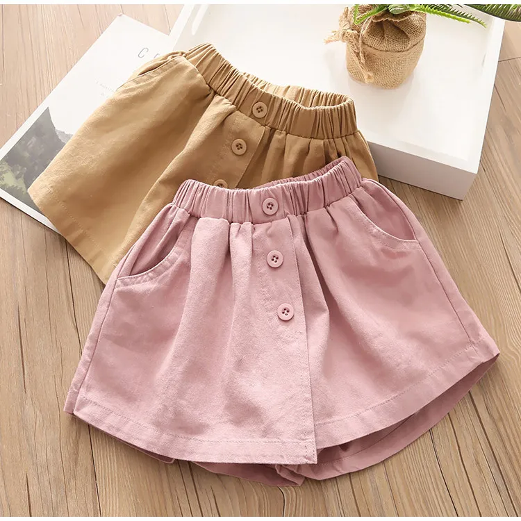 

2021 Baby Girls Causal Cotton Shorts Girl Short Pants 2-8 Years Kids Summer Casual Shorts Children's Sports Style Short Pants