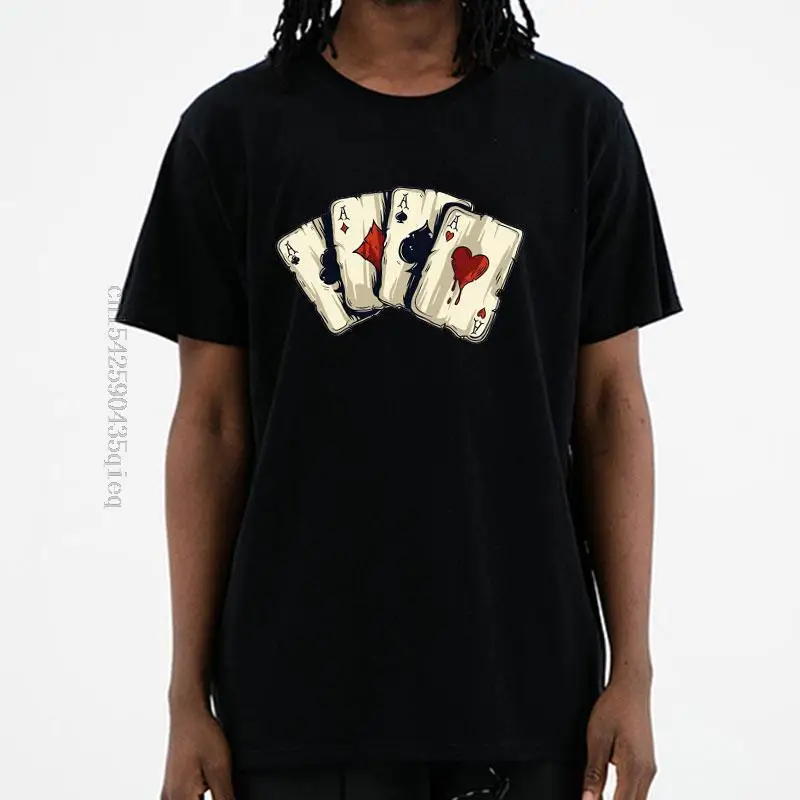 

Men Rock T Shirt Summer 2021 Poker Playing Cards Four A Anime 3d Graphic Men's Cotton Vintage Oversized T-Shirts Tops Big Size