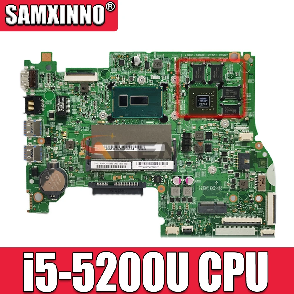 

Akemy для lenovo 300S-14ISK 500S-14ISK материнская плата для ноутбука 14 дюймов SR23Y i5-5200U DDR3L GeForce работает