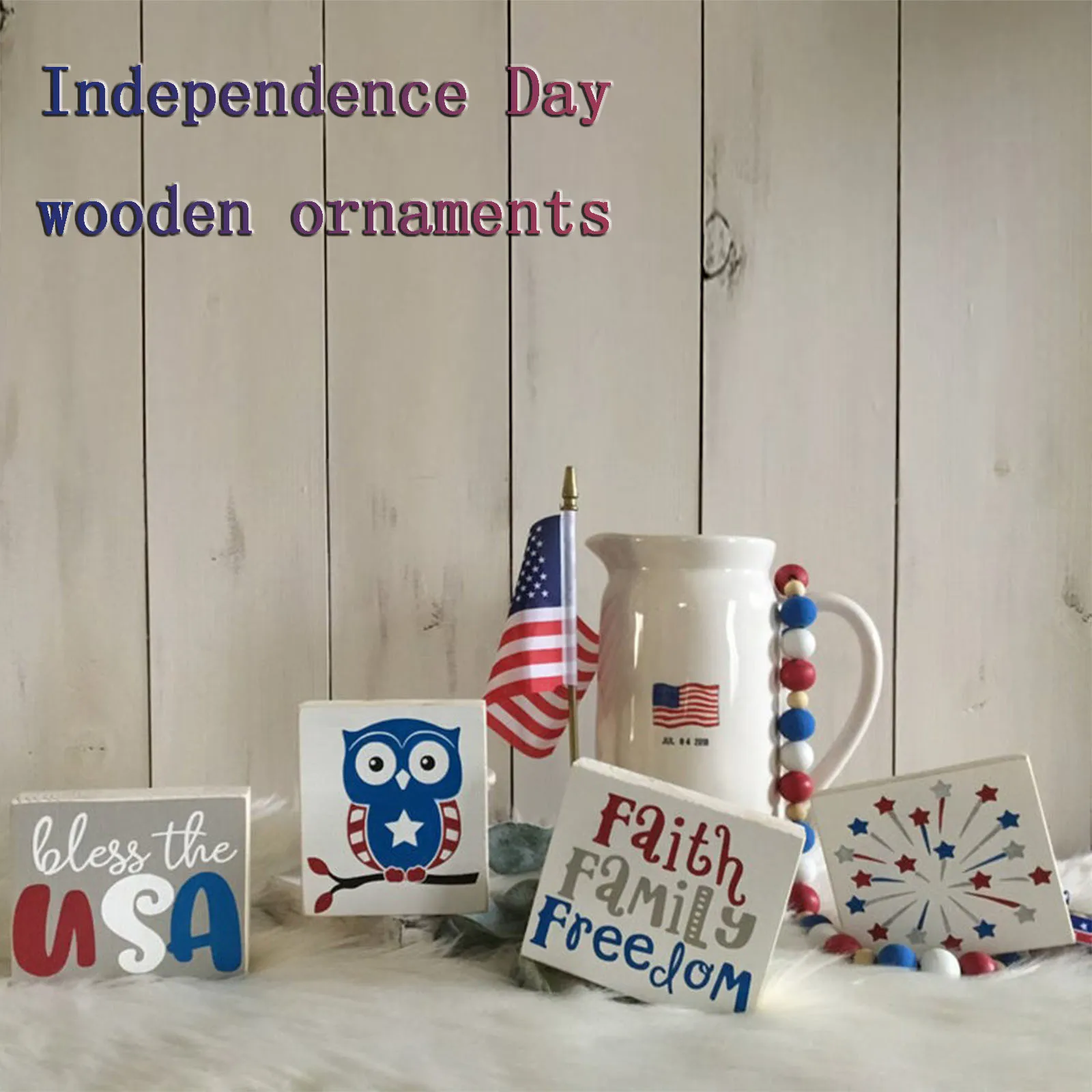 Деревянная табличка объявленная 4 июля День независимости США деревянная Бог