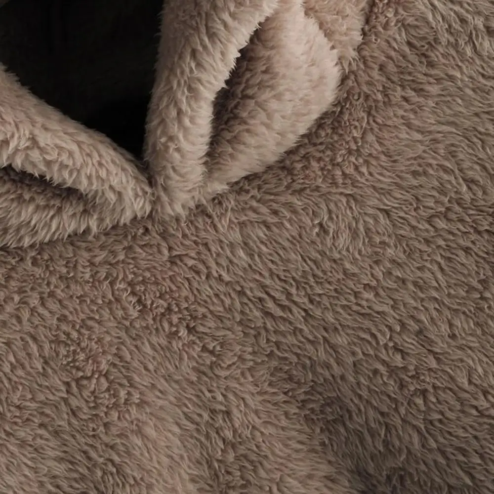 Женская флисовая толстовка с длинным рукавом зимняя теплая капюшоном в форме