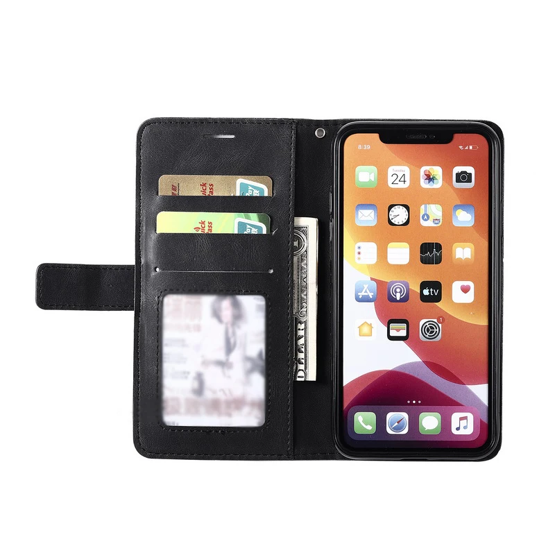 

For iPhone 12 Mini Pro 11 Pro XS Max SE 2020 Stitching Leather Flip Case Wallet Magnetic Cover For iPhone 8 7 6S 6 Plus XR X