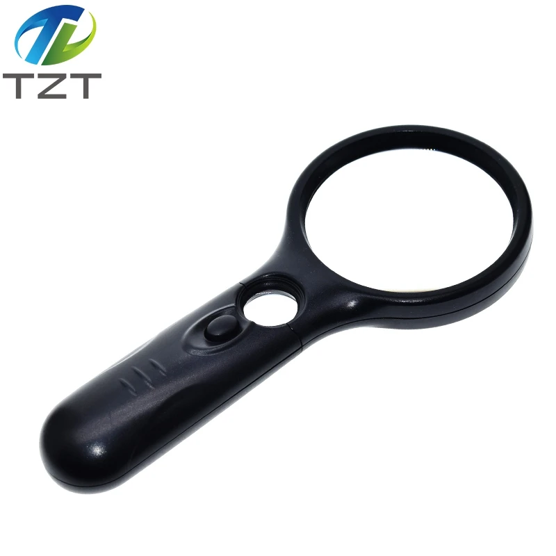 Ручной 3X 45X Лупа с подсветкой микроскоп увеличительное стекло помощь для чтения