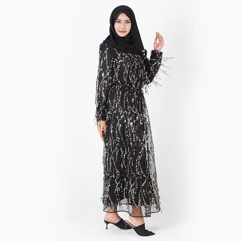 Мусульманское модное платье-хиджаб с блестками Abaya в Дубае Платья африканском