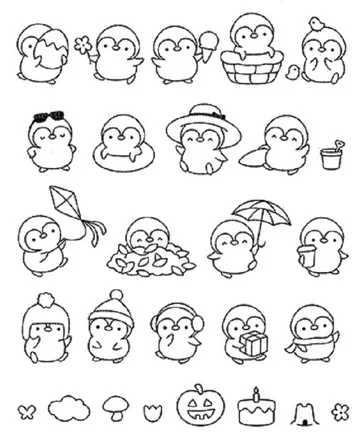 Маленький пингвин прозрачный силиконовый штамп печать DIY Скрапбукинг Фотоальбом