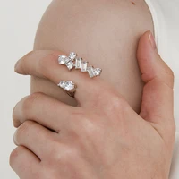 laraine yin shiny diamond ring niche design open ring light luxury adjustable ring womens cold style ins
