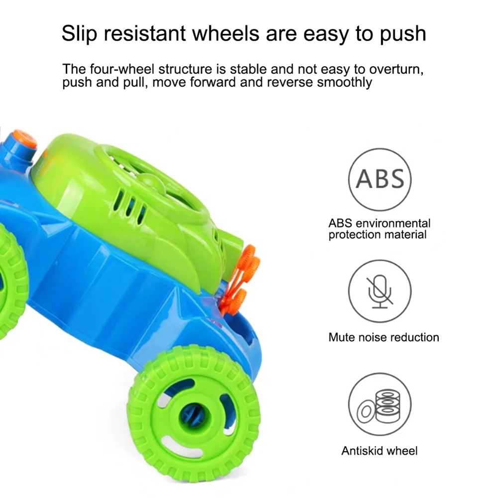 

Hand Push Bubble Car Walker Push Toy Children Bubble Lawn Mower Outdoor Portable Interactive Present Gifts for Children Kids