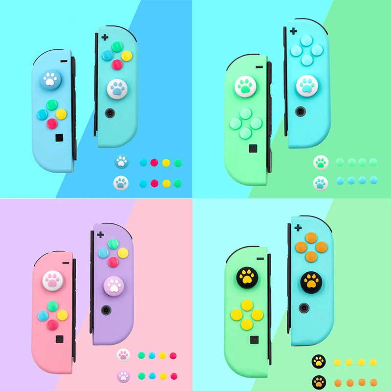 Key Sticker Joystick Button Thumb Stick Grip Cap Protective Cover for Nintendo Switch Joy-Con Controller Skin Colorful Case