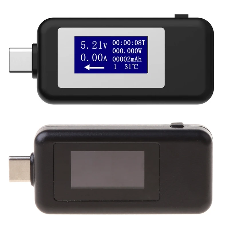 USB тестер Тип C LCD напряжение тока зарядное устройство Емкость монитора мощность