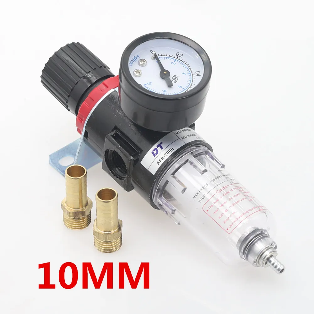 AFR2000-BT10mm Пневматический фильтр для очистки воздуха AFR2000, регулируемый манометр 1/", сброс давления 4 мм, 6 мм, 8 мм, 10 мм, 12 мм, фитинги - Цвет: AFR2000-BT10mm
