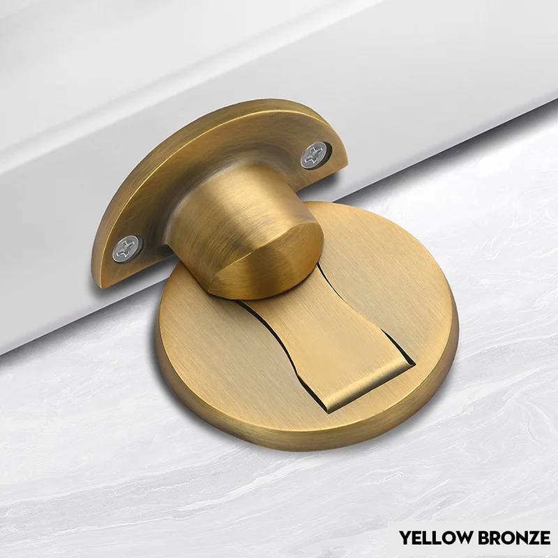 Yellow Bronze NAIERDI магнитные дверные стопоры 304 из нержавеющей стали, дверные стопоры, магнитные скрытые держатели, ловить пол для туалетной мебели, оборудование - Цвет: Yellow Bronze