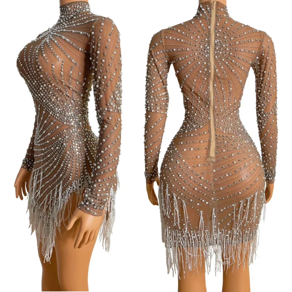 Glitter Fringes Rhinestones Bodysuit Women Stage Dance Costume Nightclub Outfit Female Singer Drag Queen Show Wear | Тематическая