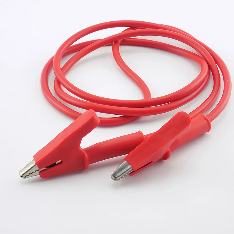 Двойная головка провода соединительные зажим-крокодил кабель силиконовый зажим