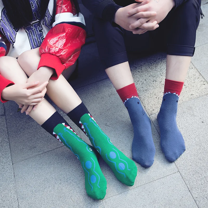 Модные Цветные мужские носки, крокодиловые носки, Серия животных, парные длинные носки, оптовая продажа, женские носки с животными, 20 пары/ко... от AliExpress RU&CIS NEW