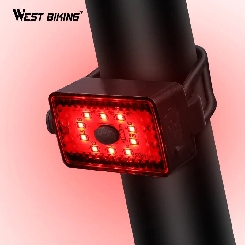

WEST BIKING, мини велосипедный задний светильник, велосипедный задний светильник, USB Перезаряжаемый, флэш-светильник, безопасность, предупреждаю...