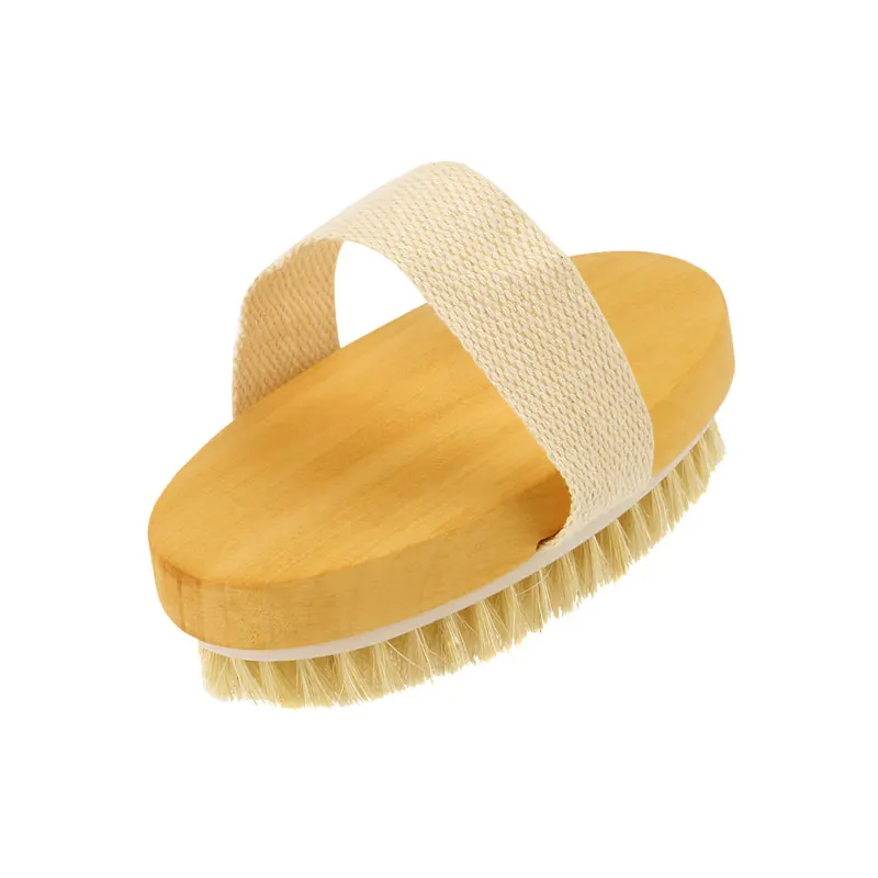 Новинка горячая сухая Мягкая натуральная щетина для тела щетка спа деревянная