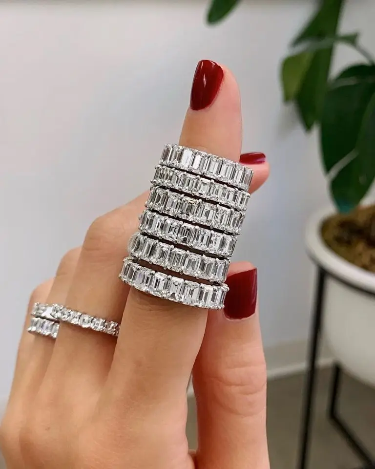 

Luxury 925 Sterling Silver Wedding Band Eternity Ring For Women Big Gift For Ladies Love Wholesale Lots Bulk Jewelry R4577