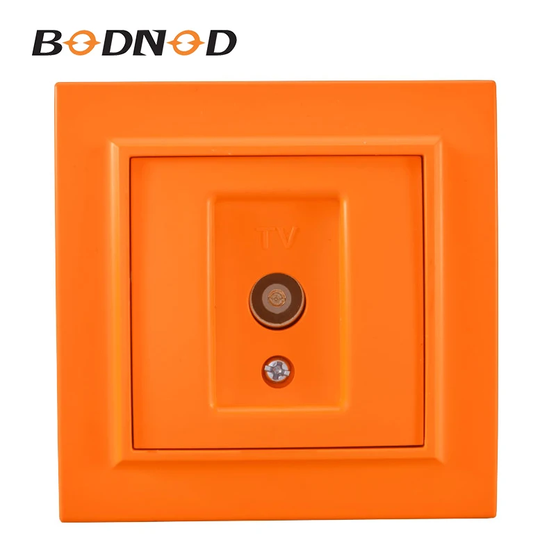 Новое поступление розетка европейского стандарта оранжевая настенная для