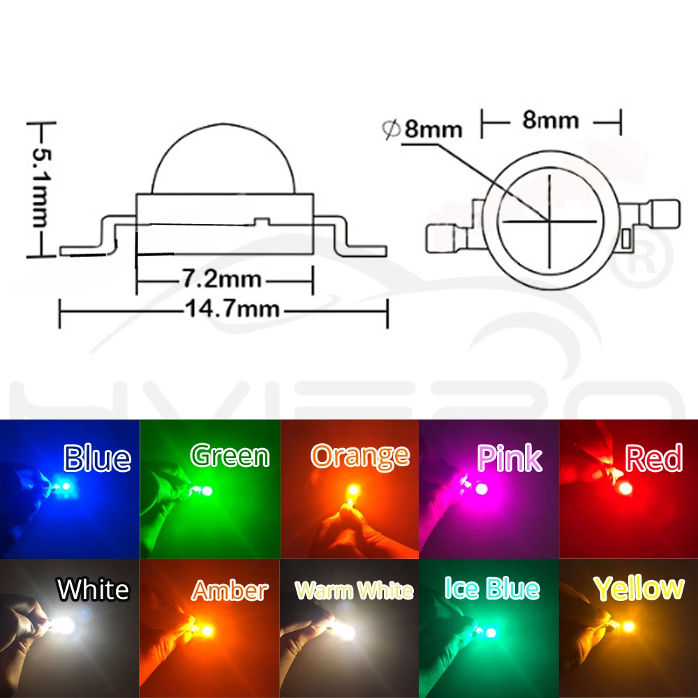 10 шт. светодиодный лампы 5 Вт высокой мощности Мощность чип светильник шарик