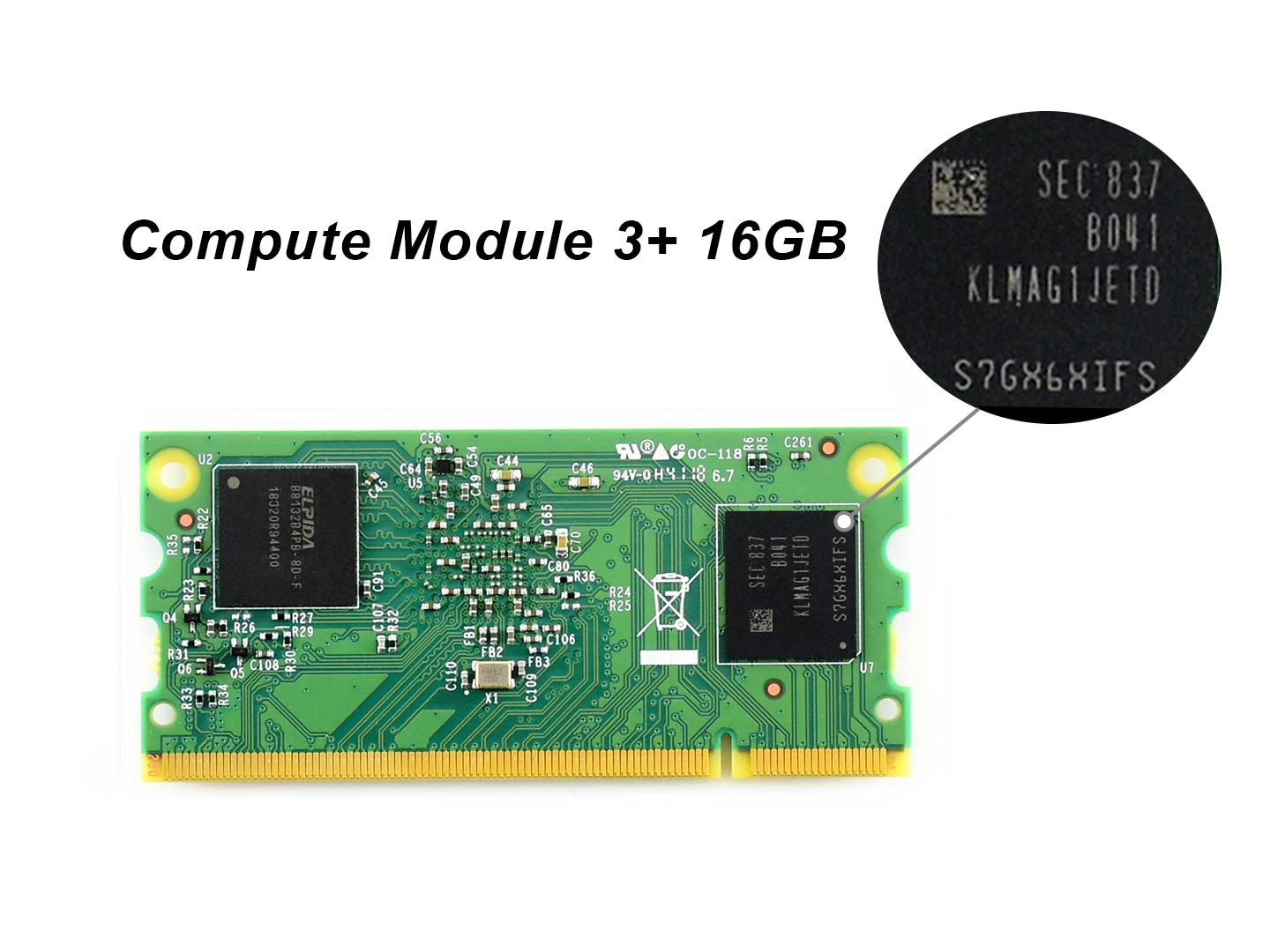 Компьютерный модуль Raspberry Pi 3 + 8 ГБ/16 ГБ/32 ГБ eMMC Flash 1 Гб RAM поддерживает Windows 10 |