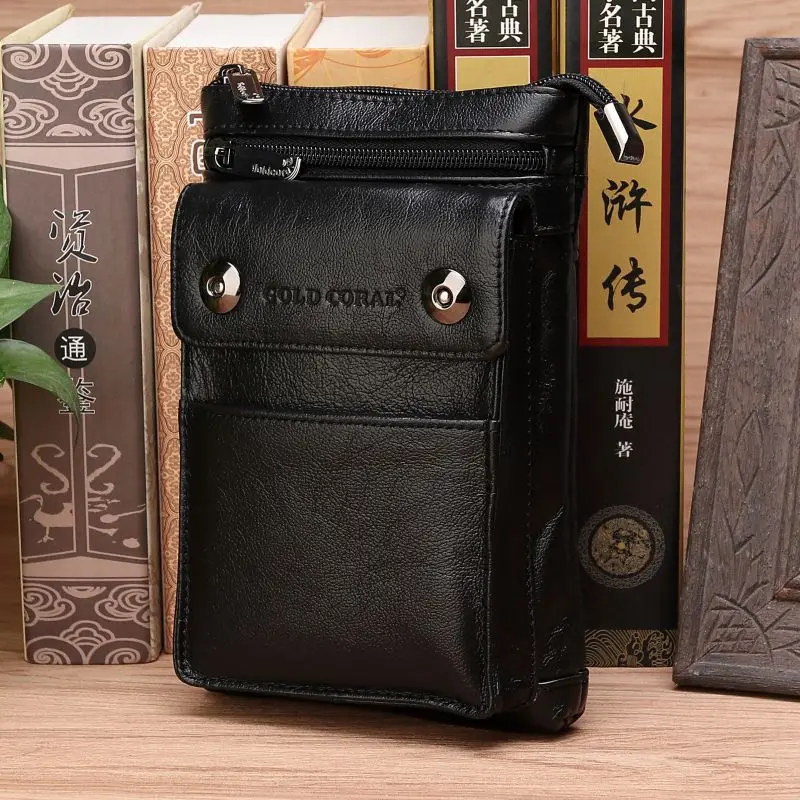 Забавная сумка с крючком для мужчин поясная сумочка из натуральной кожи