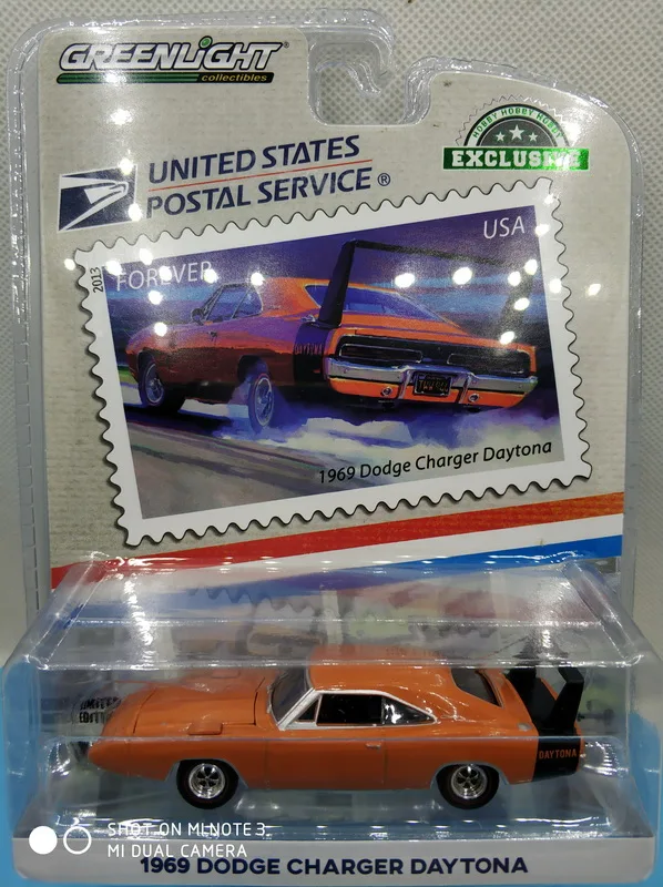 

Юбилейные марки GREENLIGHT 1/64, 1969, DODGE Charger, Daytona, USPS, коллекционные литые модели автомобилей из сплава, игрушки