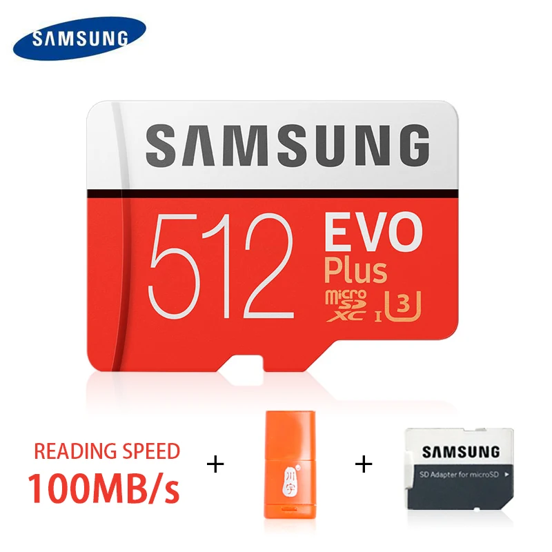512GB100MS and gift SAMSUNG Micro SD карта 256 ГБ 32 ГБ 64 Гб 128 Гб Карта памяти SDHC SDXC класс EVO Plus Claas10 UHS TF SD карты для смартфона/камеры - Емкость: 512GB100MS and gift