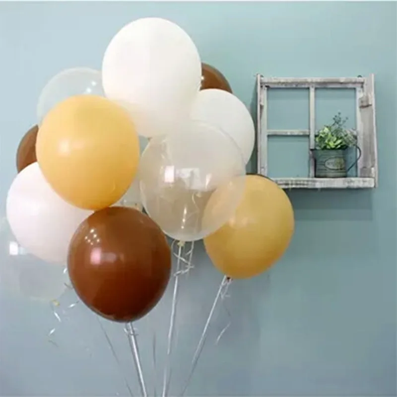 

25pcs/lot Thicken 10 inch Brown White Skin Transparent Color Latex Helium Balloon Wedding Birthday Decorations Toys Ball Gifts