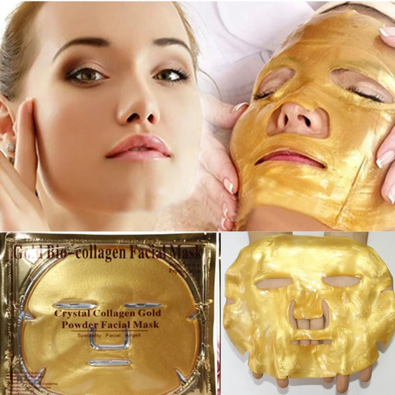 20 шт./лот прозрачная Золотая пудра маска для лица против морщин увлажняющая
