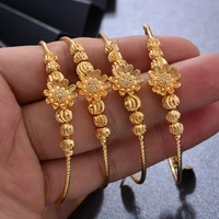 wando 4pcs ethiopian pattern gold color bead bangles for women wedding bracelet flower dubai bangles bracelet best gifts