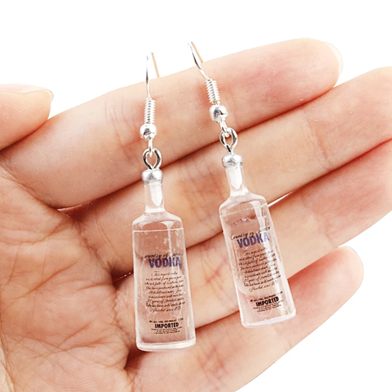 Милые девушки Прохладный водочный бутылочный свисающие серьги для женщин