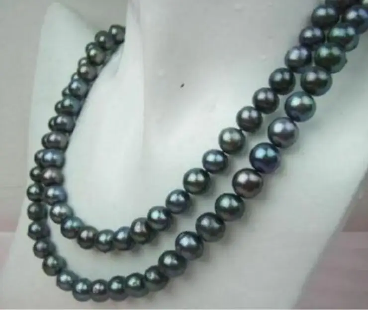 

Натуральное ожерелье из таитянского черного искусственного жемчуга 8-9 мм 36 дюймов 50 дюймов AAA